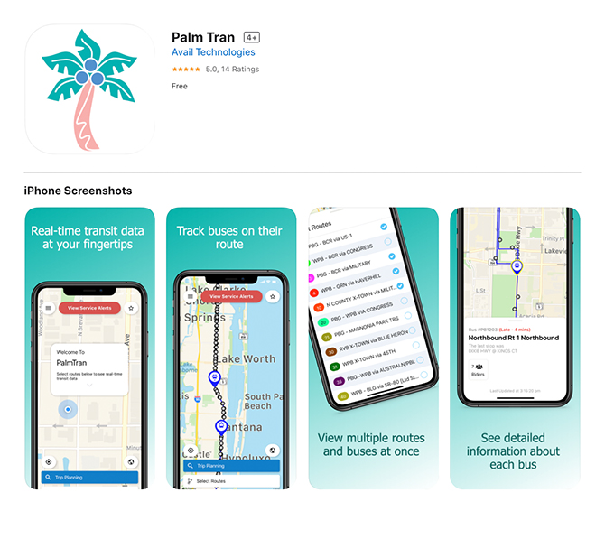 Palm Tran App for iOS
