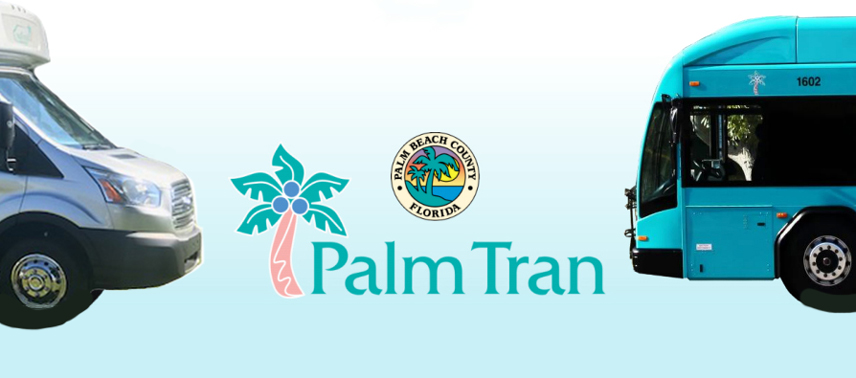 Palm Tran header with vehicles