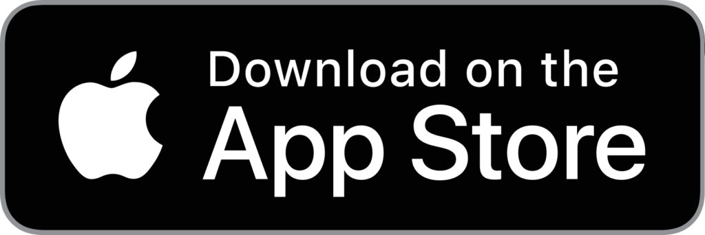 Black rectangular button with white Apple logo and text: "Download on the App Store." Simple, modern design promoting iOS app availability.