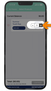 Smartphone showing screen of Paradise Pass, where you can purchase Student Summer Pass.